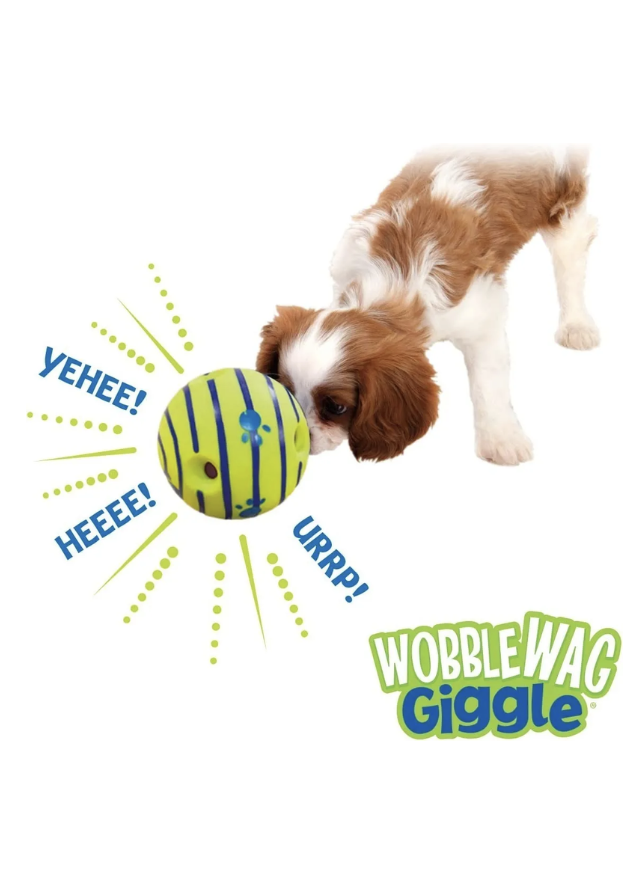 Pelota Con Sonido Para Mascotas Perros Wobble Wag Giggle - VERDE-1