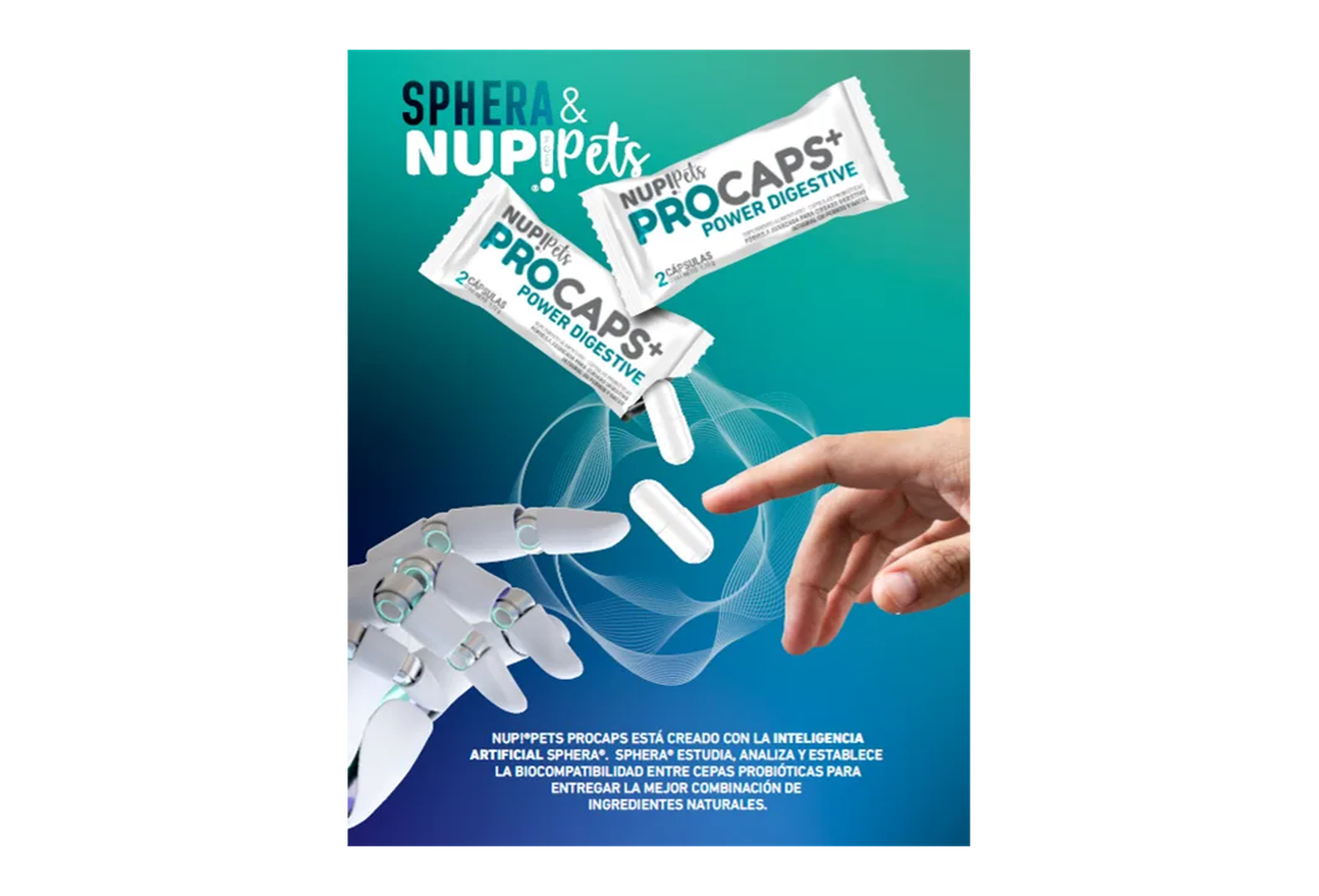 X3 Sachet Nup Pets Pro Caps Power Digestive Perro Gato-5