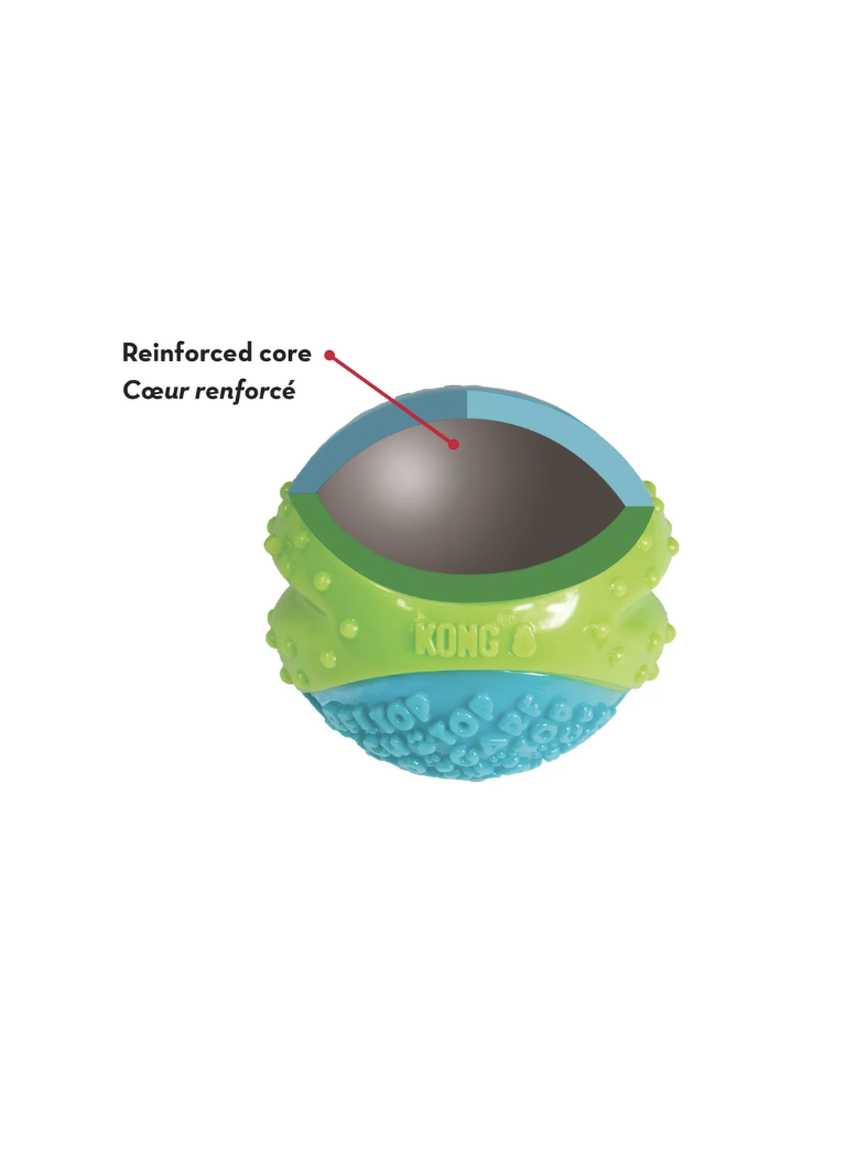 Kong Corestrength Ball L Pelota Juguete Dental Con Textura - VERDE/AZUL-2