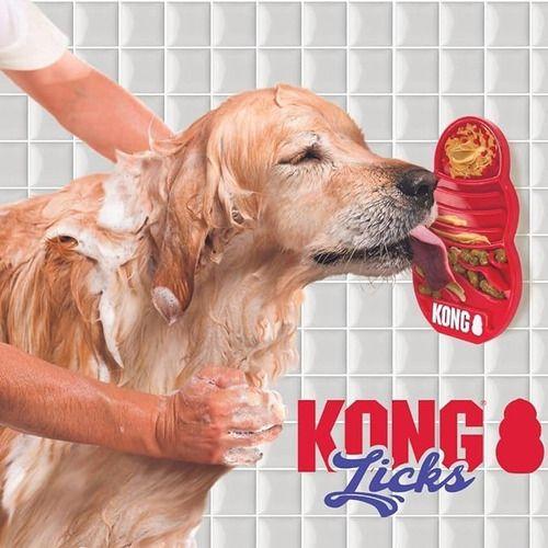 Kong Licks Almohadilla Para Lamer Con Ventosas Talla L Rojo-2