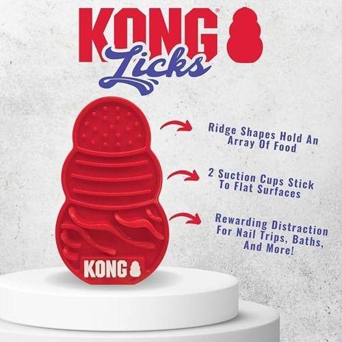 Kong Licks Almohadilla Para Lamer Con Ventosas Talla L Rojo-4