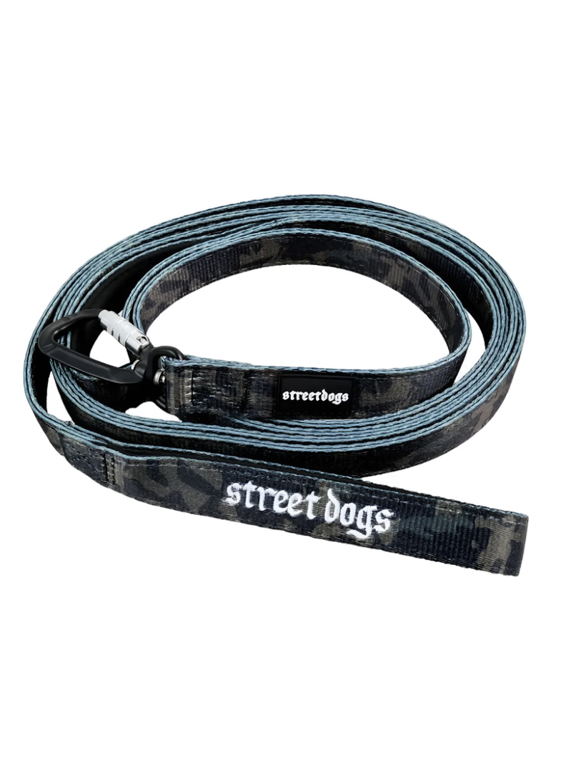 Correa De Paseo Perros Mosquetón Automático Street Dogs 5m - NEGRO CAMO-0