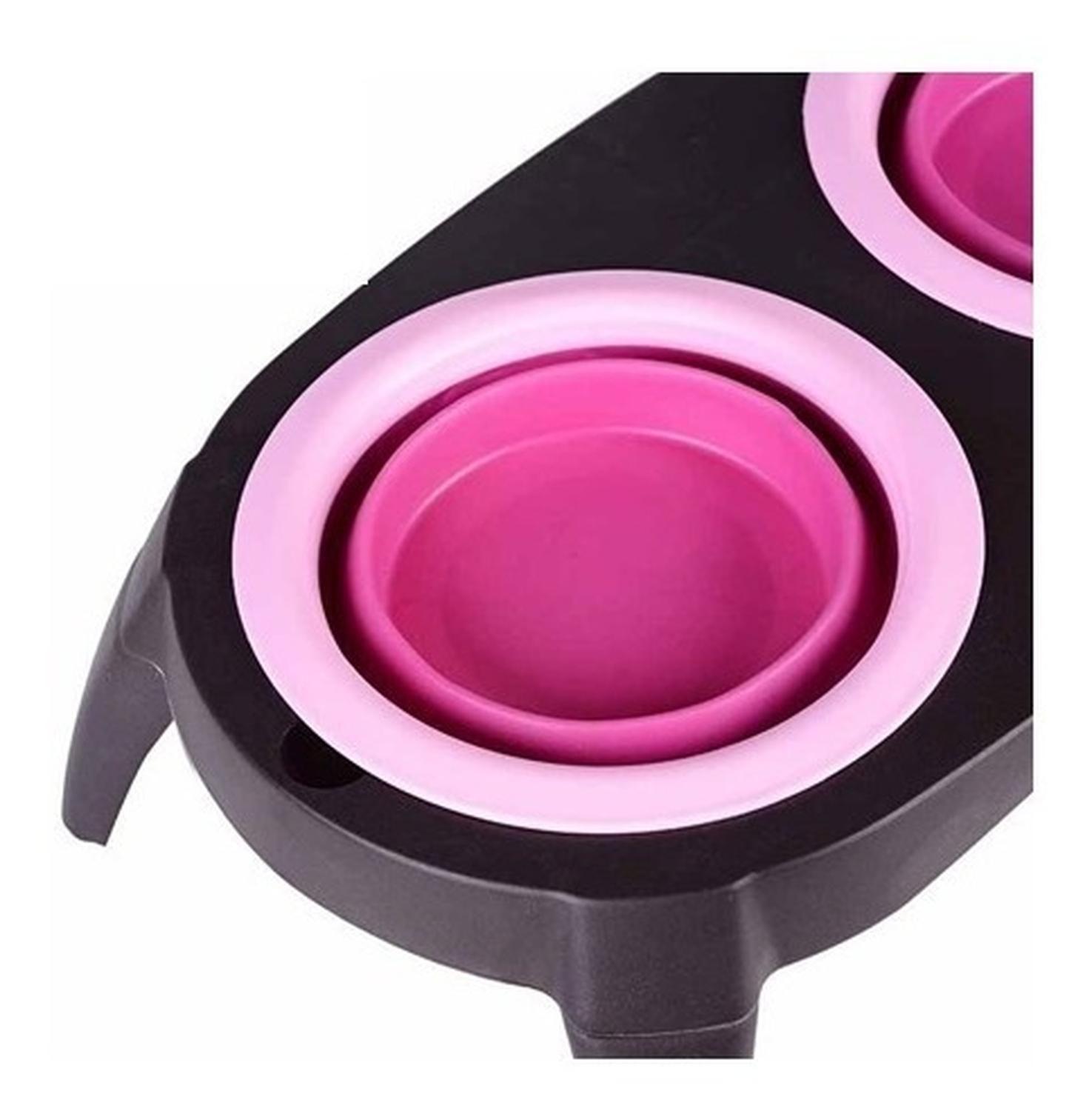 Plato Doble Mascota Plástico Y Silicona Para Perro Y Gato-4