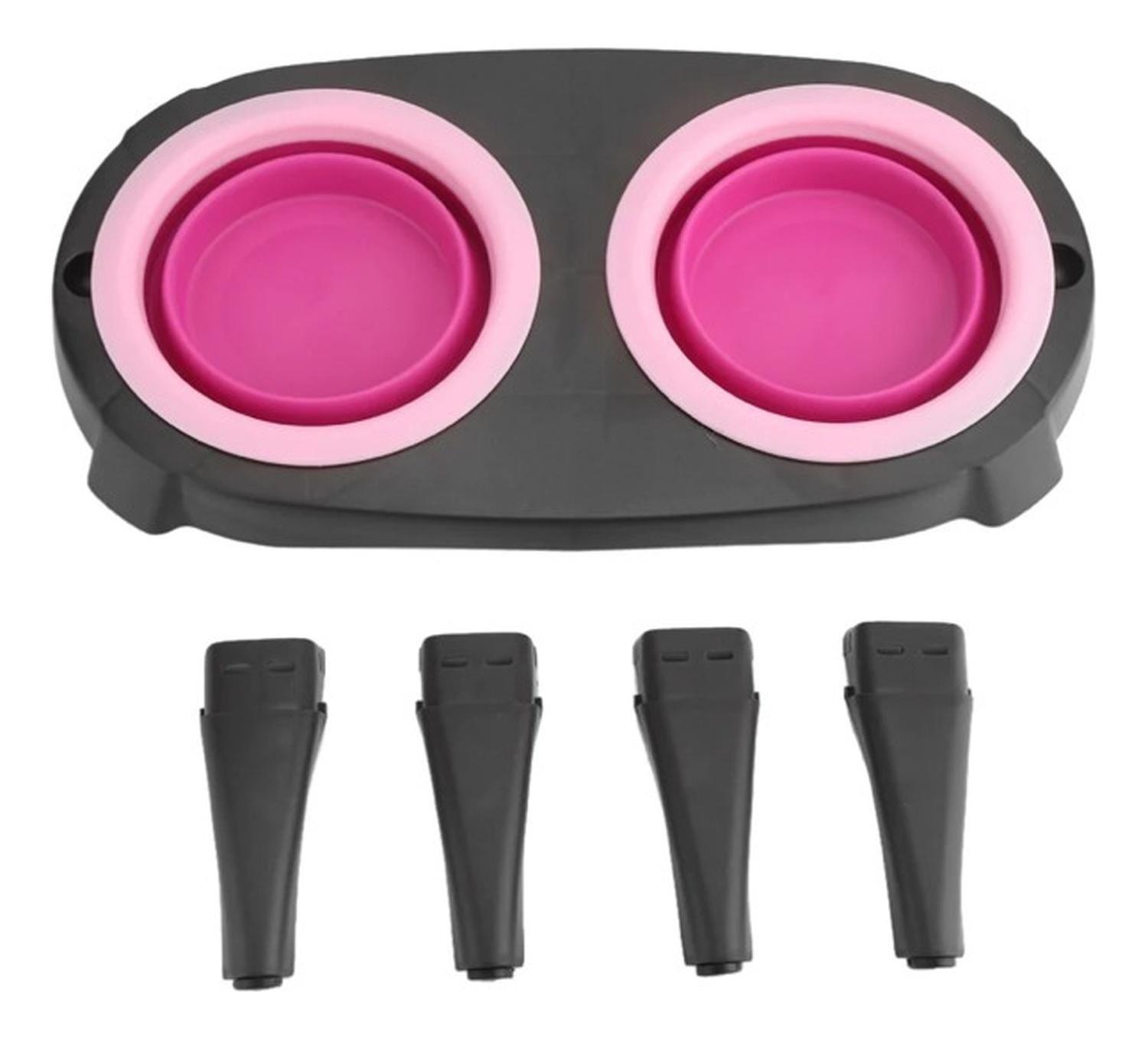 Plato Doble Mascota Plástico Y Silicona Para Perro Y Gato-5