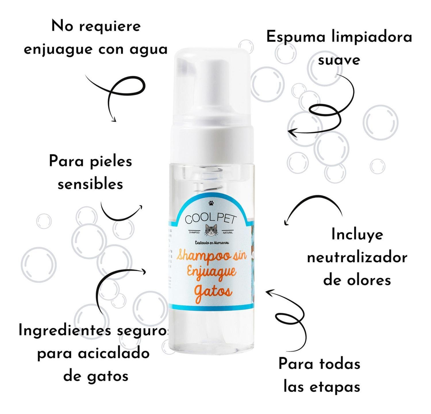 Shampoo Sin Enjuague Coolpet Gatos Higiene Sin Agua Lima Coco Verbena-2