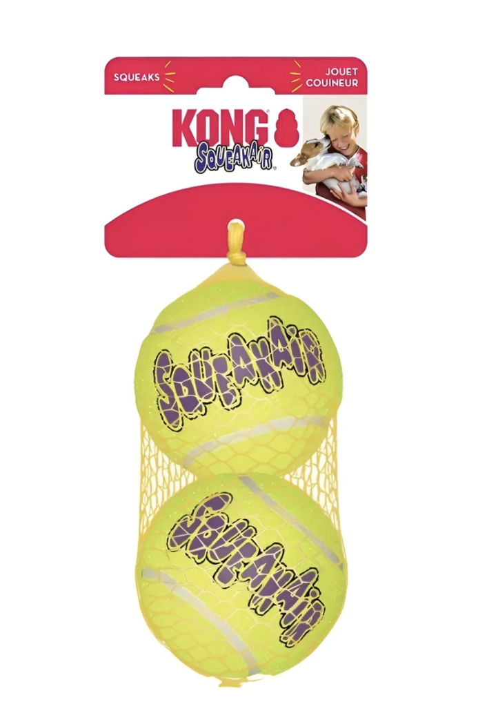 Pelota Para Perro Kong Ball Squeak Air Talla L X2 Unidades - AMARILLO-0