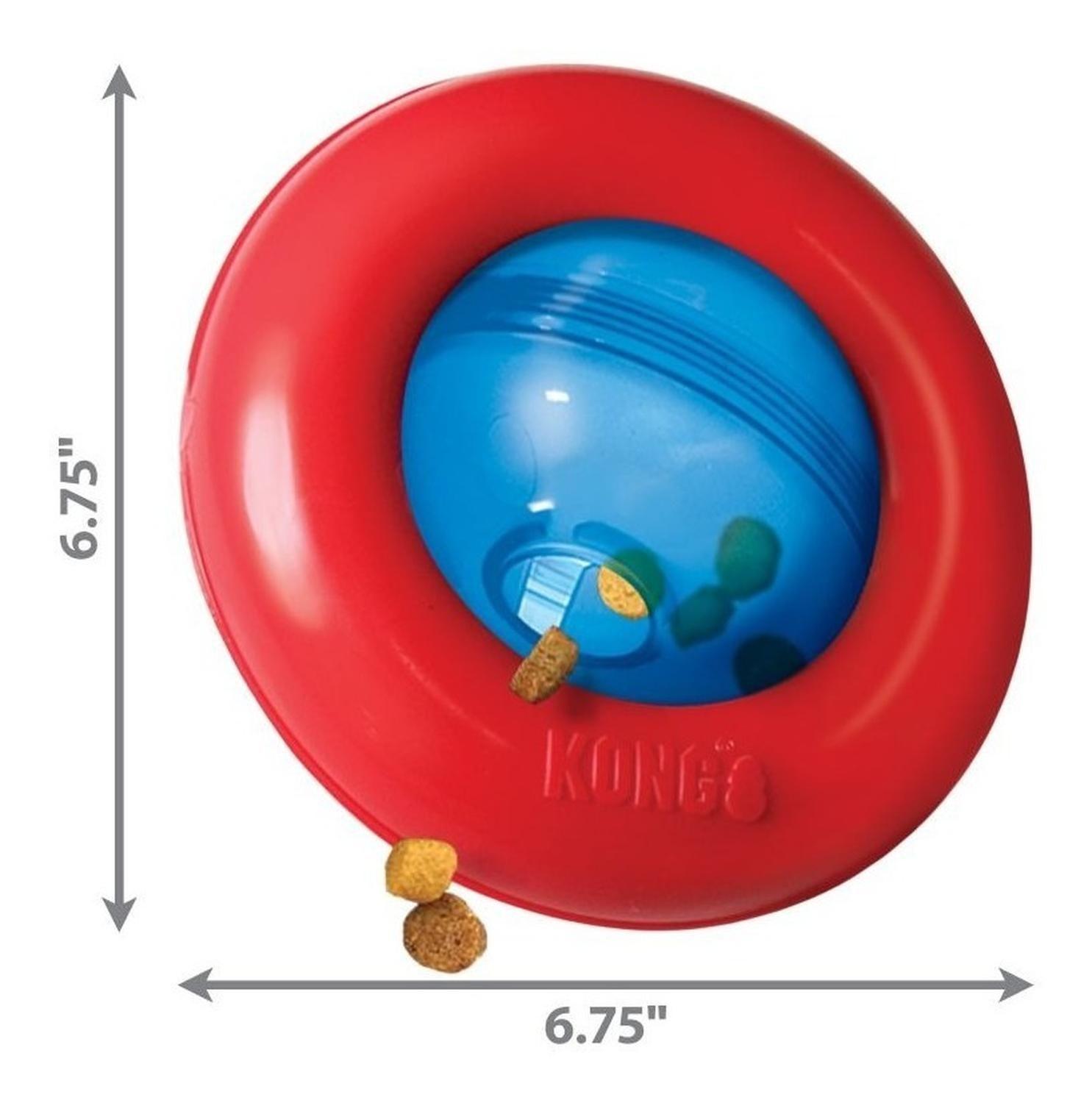 Kong Gyro Dispensador De Alimento Para Perro Talla L 16+ Kg Rojo/azul-3