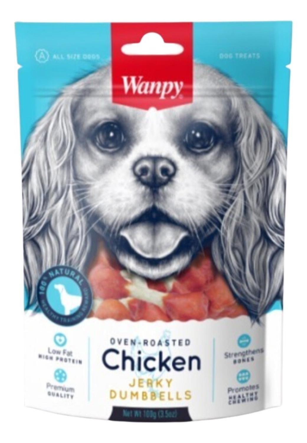 X2 Snack Para Perros Wanpy Dumbbells De Pollo 100g C/u-4