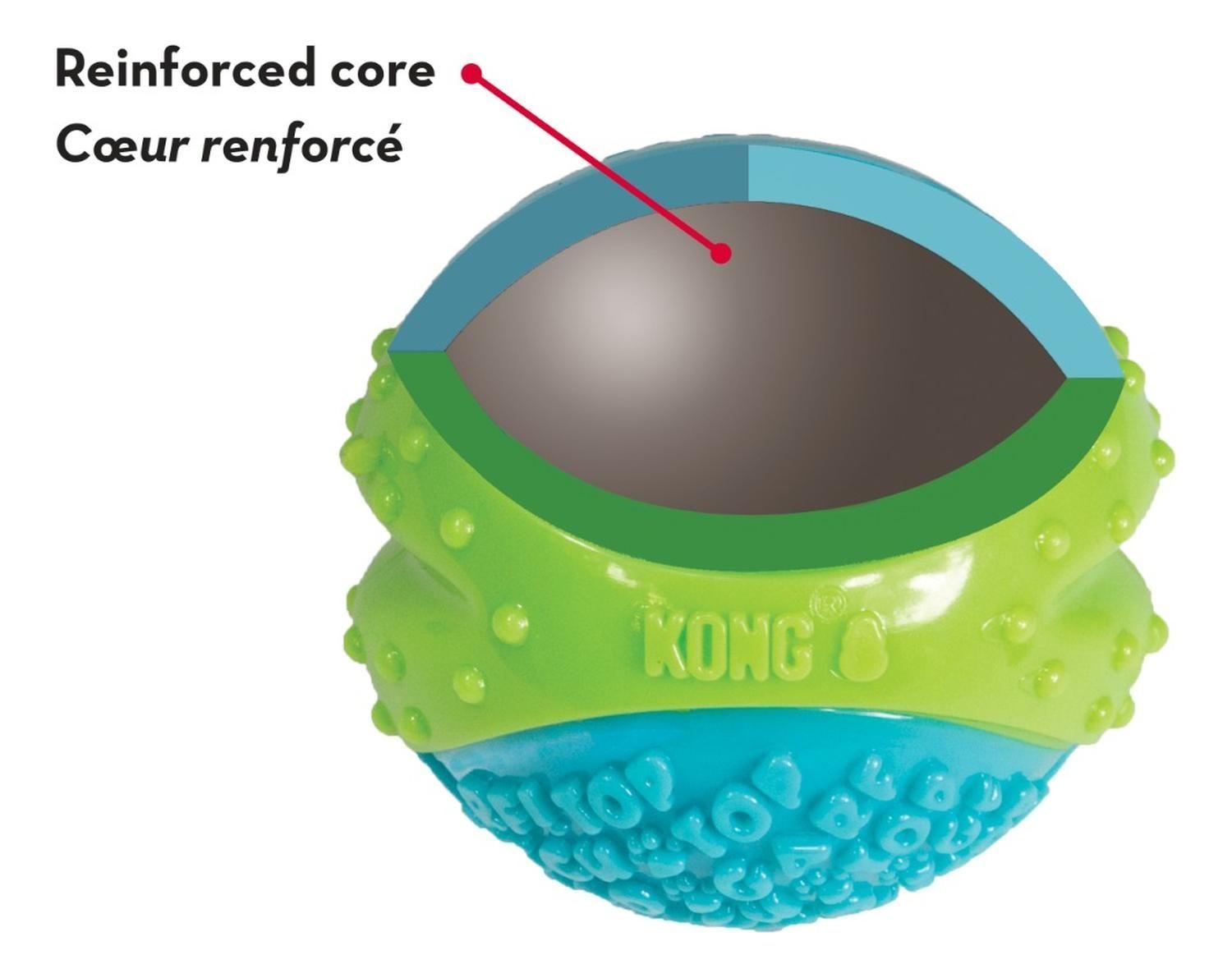 Kong Corestrength Ball L Pelota Juguete Dental Con Textura - VERDE/AZUL-3