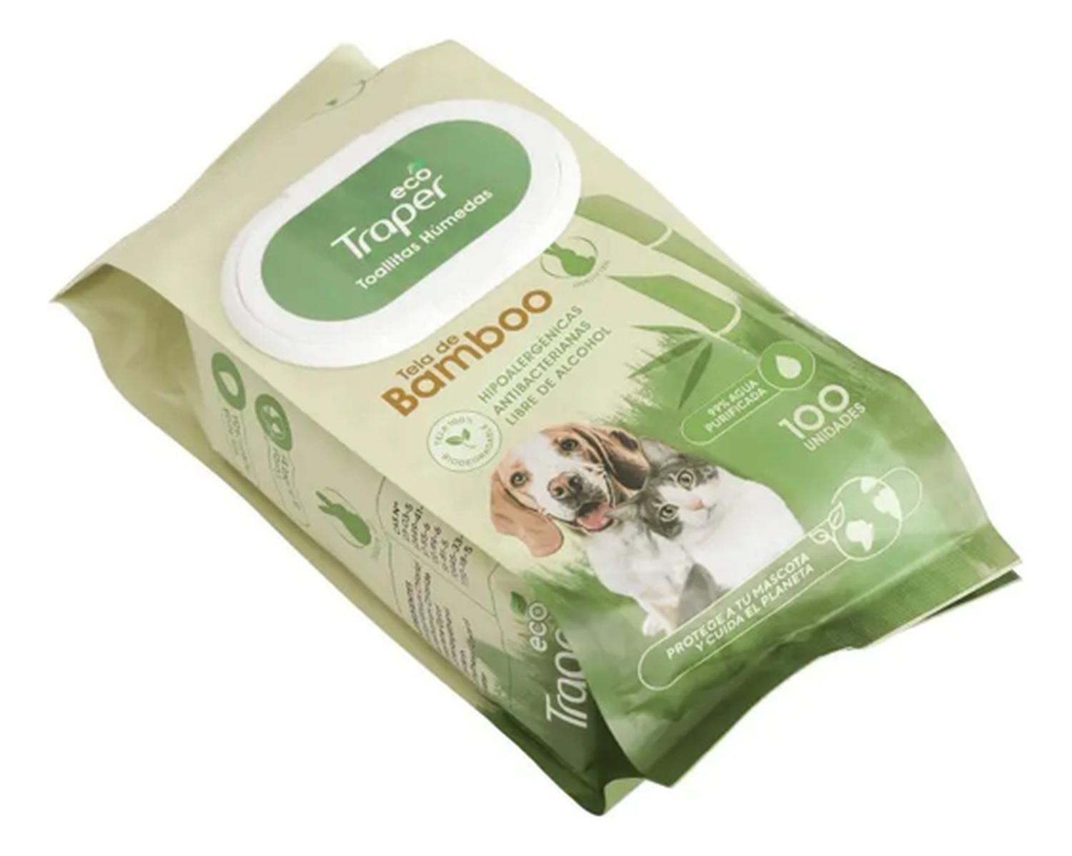 Traper Toallitas Húmedas Bamboo Perro Biodegradable 100u-2