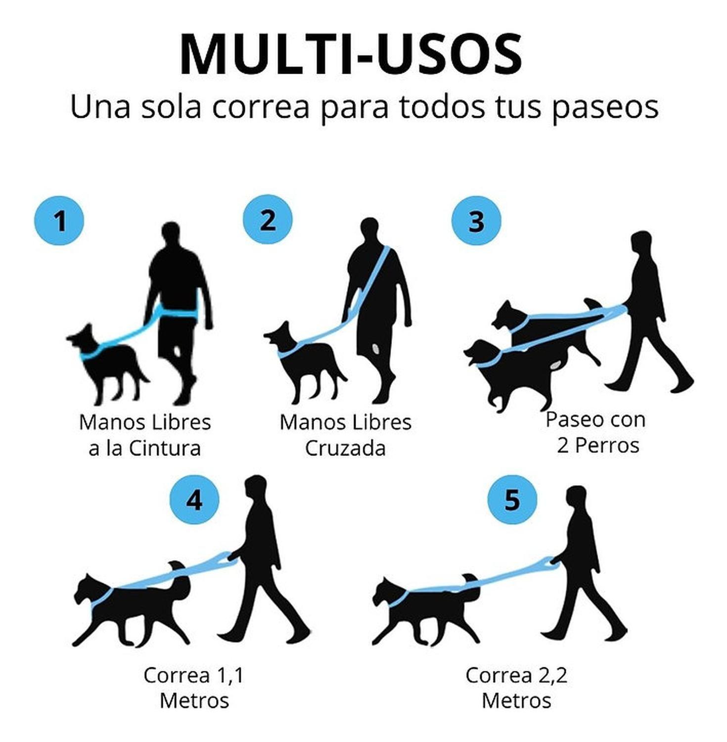 Petlounge Correa De Paseo Manos Libres Para Mascotas Perros - VERDE-8