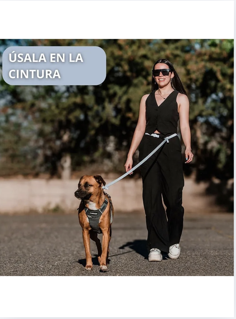 Petlounge Correa De Paseo Manos Libres Para Mascotas Perros - AZUL CLARO-6