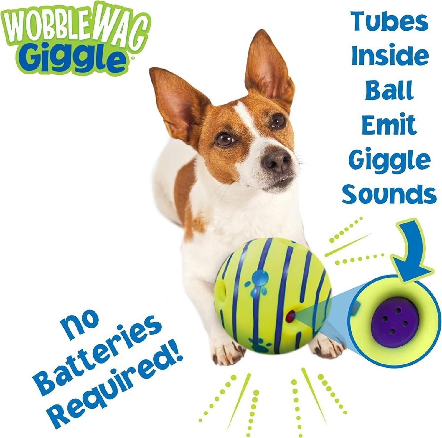 Pelota Con Sonido Para Mascotas Perros Wobble Wag Giggle - VERDE-2