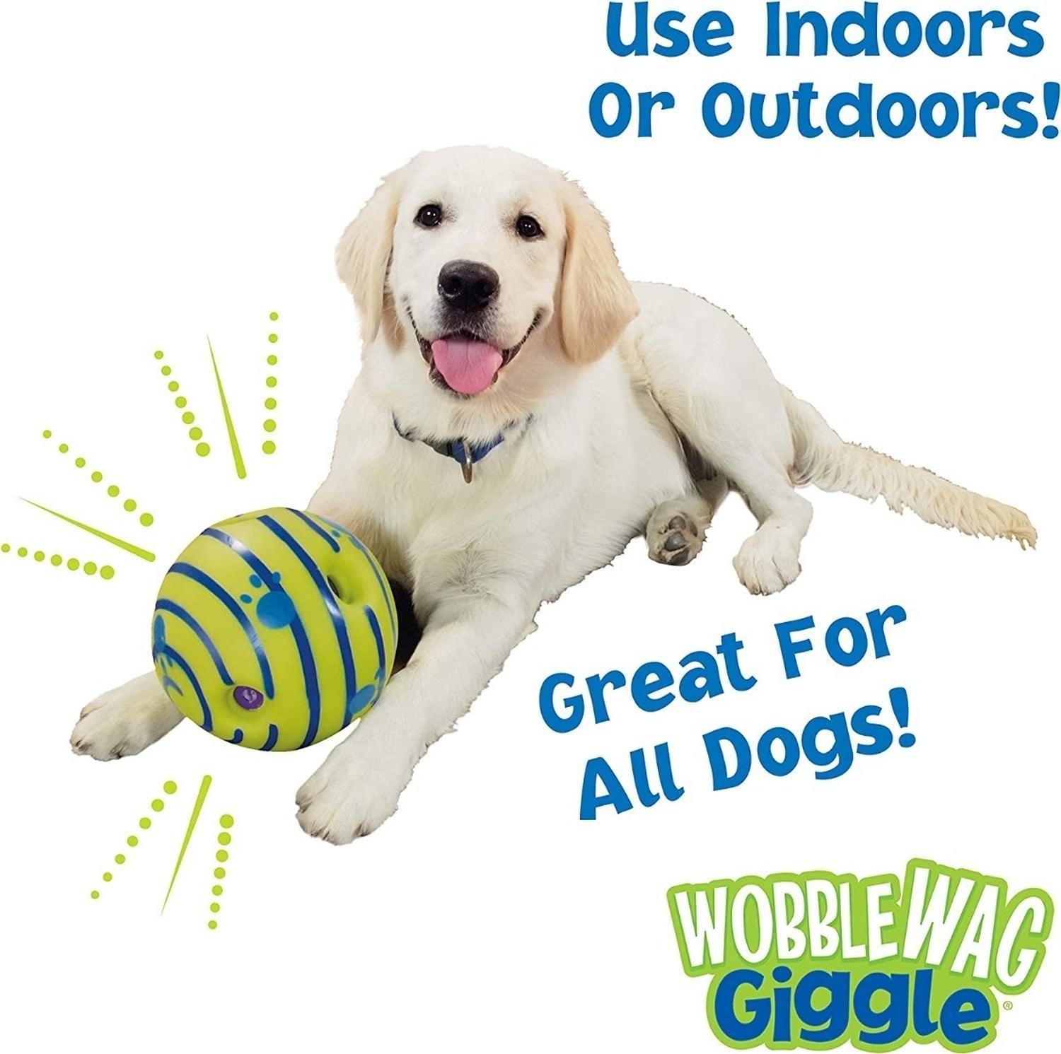 Pelota Con Sonido Para Mascotas Perros Wobble Wag Giggle - VERDE-4