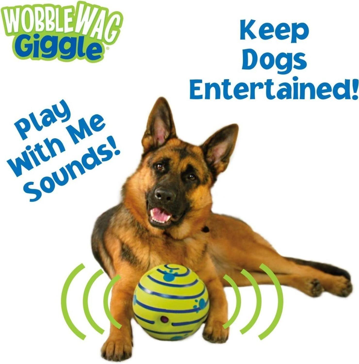 Pelota Con Sonido Para Mascotas Perros Wobble Wag Giggle - VERDE-6