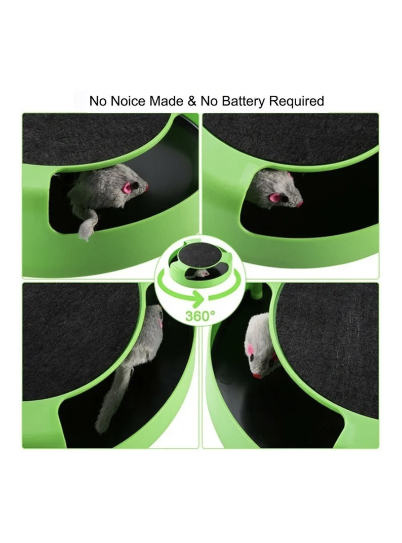 Juguete Gato Atrapa Ratón Juego Interactivo Para Mascota - VERDE-2