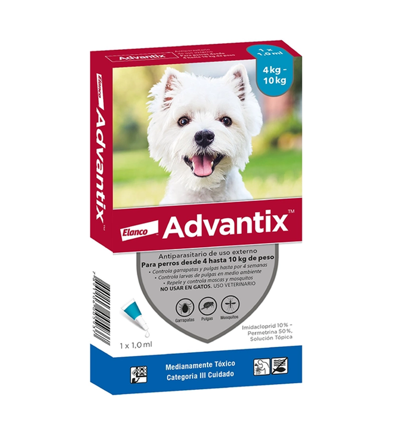 Advantix Pipeta Antipulgas Y Garrapatas Perros 4-10 Kg-0
