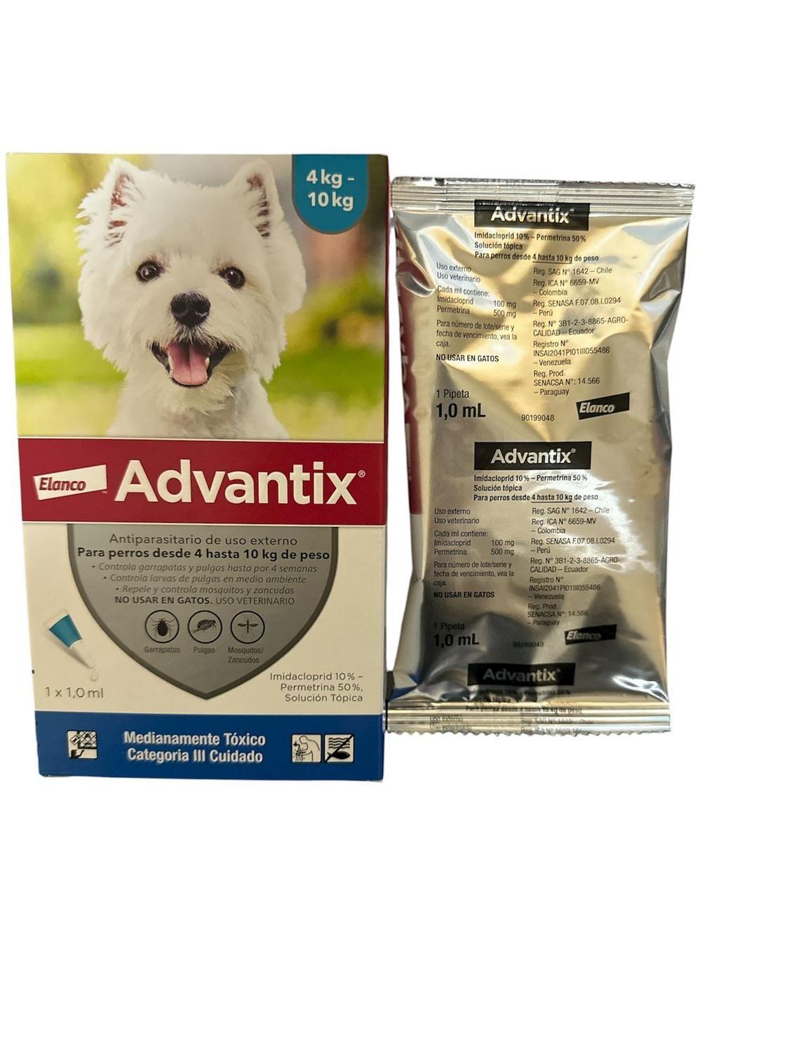 Advantix Pipeta Antipulgas Y Garrapatas Perros 4-10 Kg-1