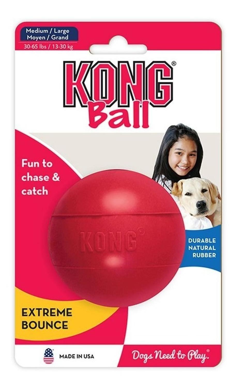 Pelota Para Perro Kong Ball Classic Talla M / L 13-30 Kg - ROJO-3