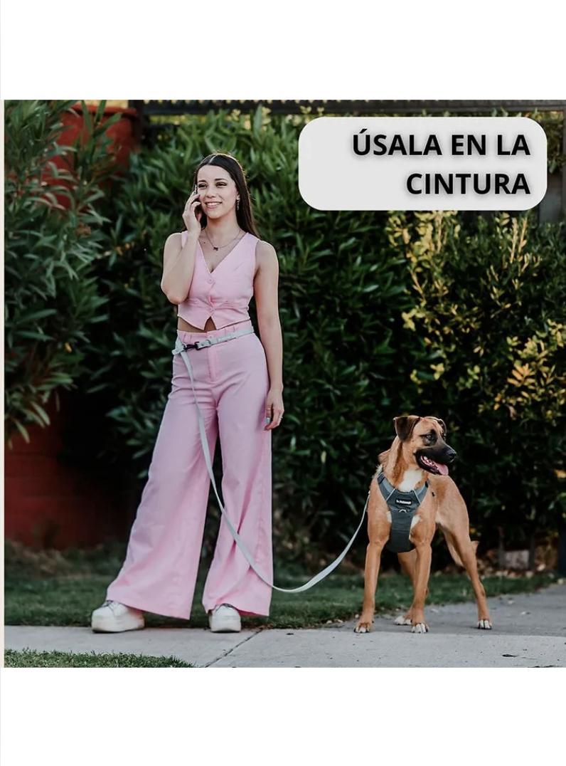 Petlounge Correa De Paseo Manos Libres Para Mascotas Perros - GRIS-6