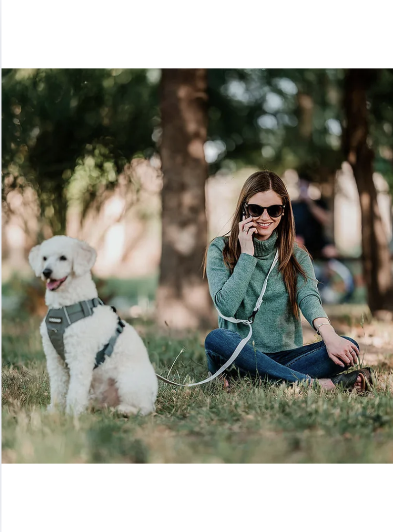 Petlounge Correa De Paseo Manos Libres Para Mascotas Perros - GRIS-5