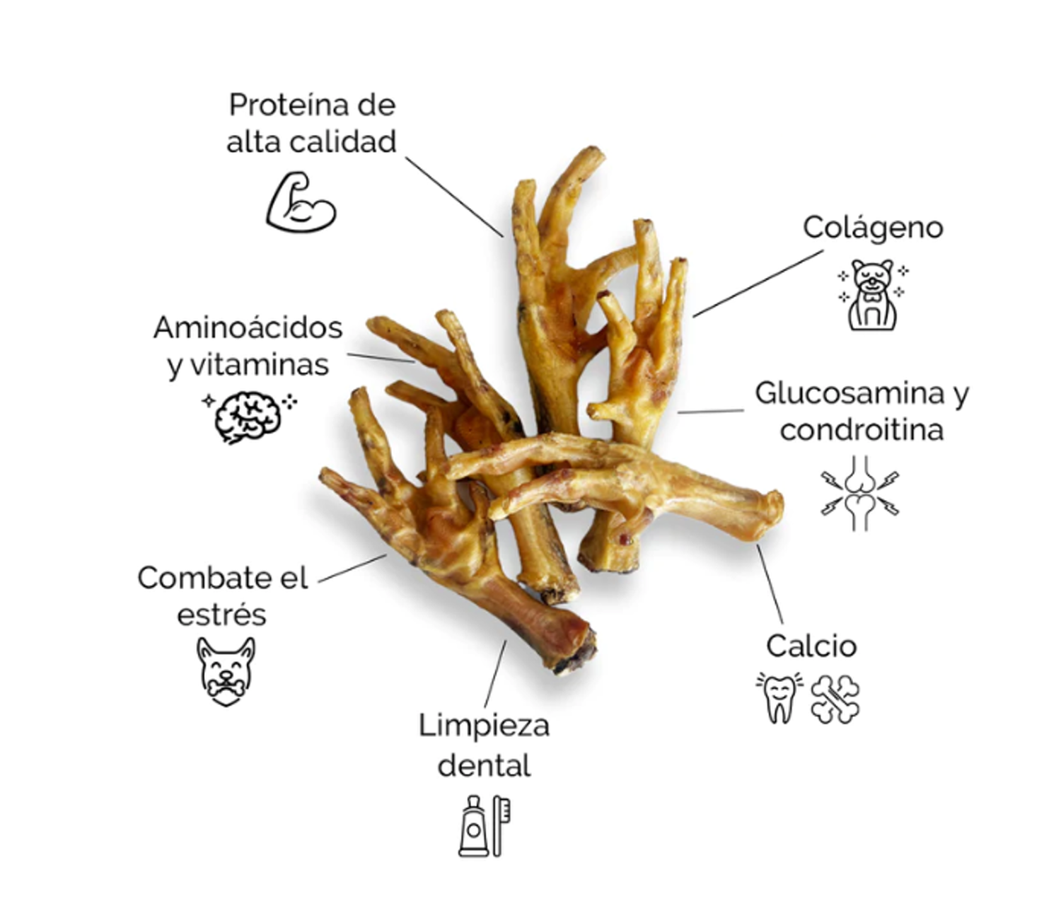 Garras Patache Patas De Pollo Deshidratadas 100% Natural 8u.-2