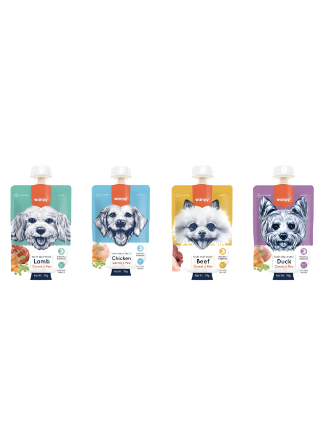 X4 Wanpy Snack Golosina Para Perro En Pasta De 90g C/u - surtido-0