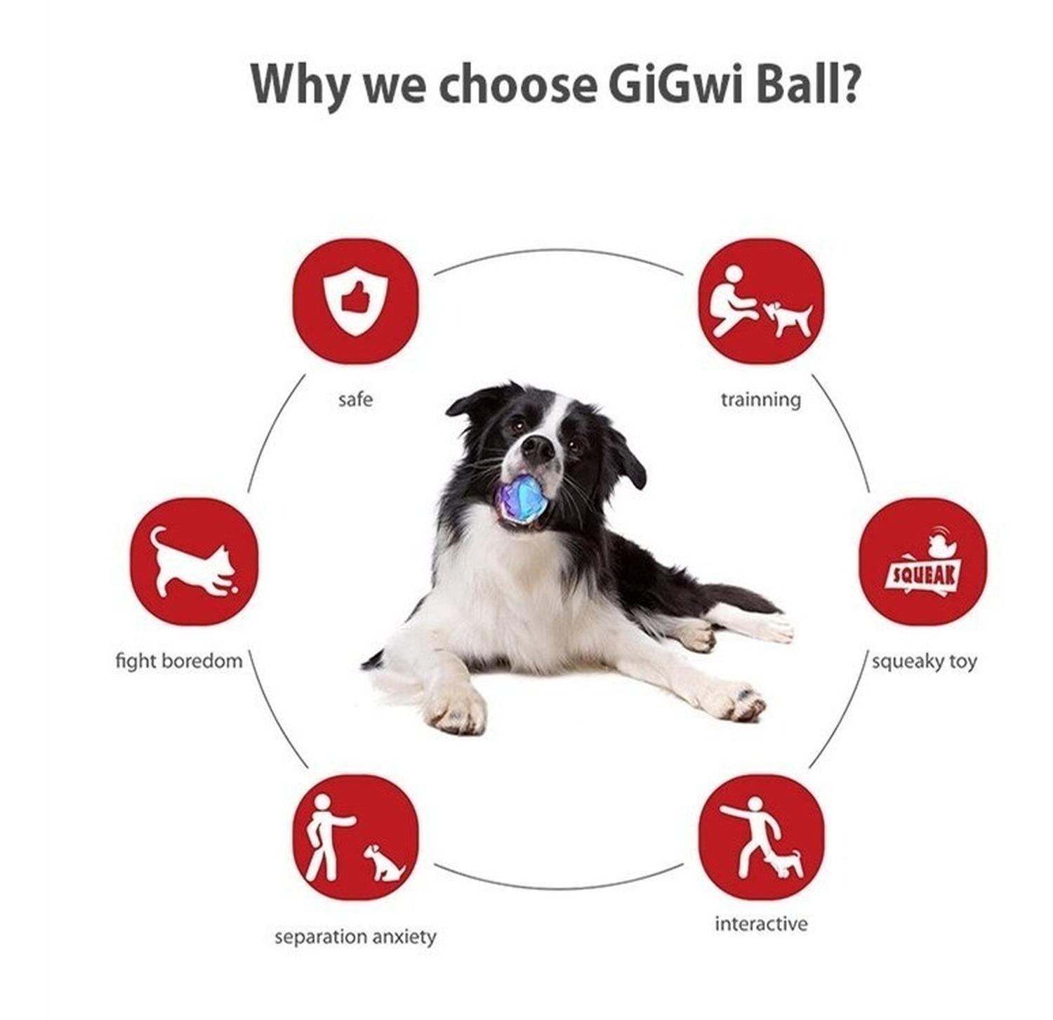 Pelota Juguete Para Perros Squeak 2 Unidades Talla L Gigwi - MIXTO-8