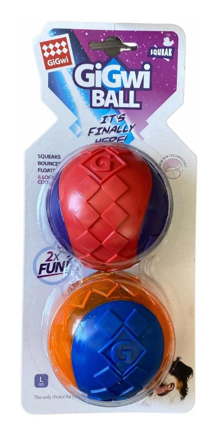 Pelota Juguete Para Perros Squeak 2 Unidades Talla L Gigwi - MIXTO-9