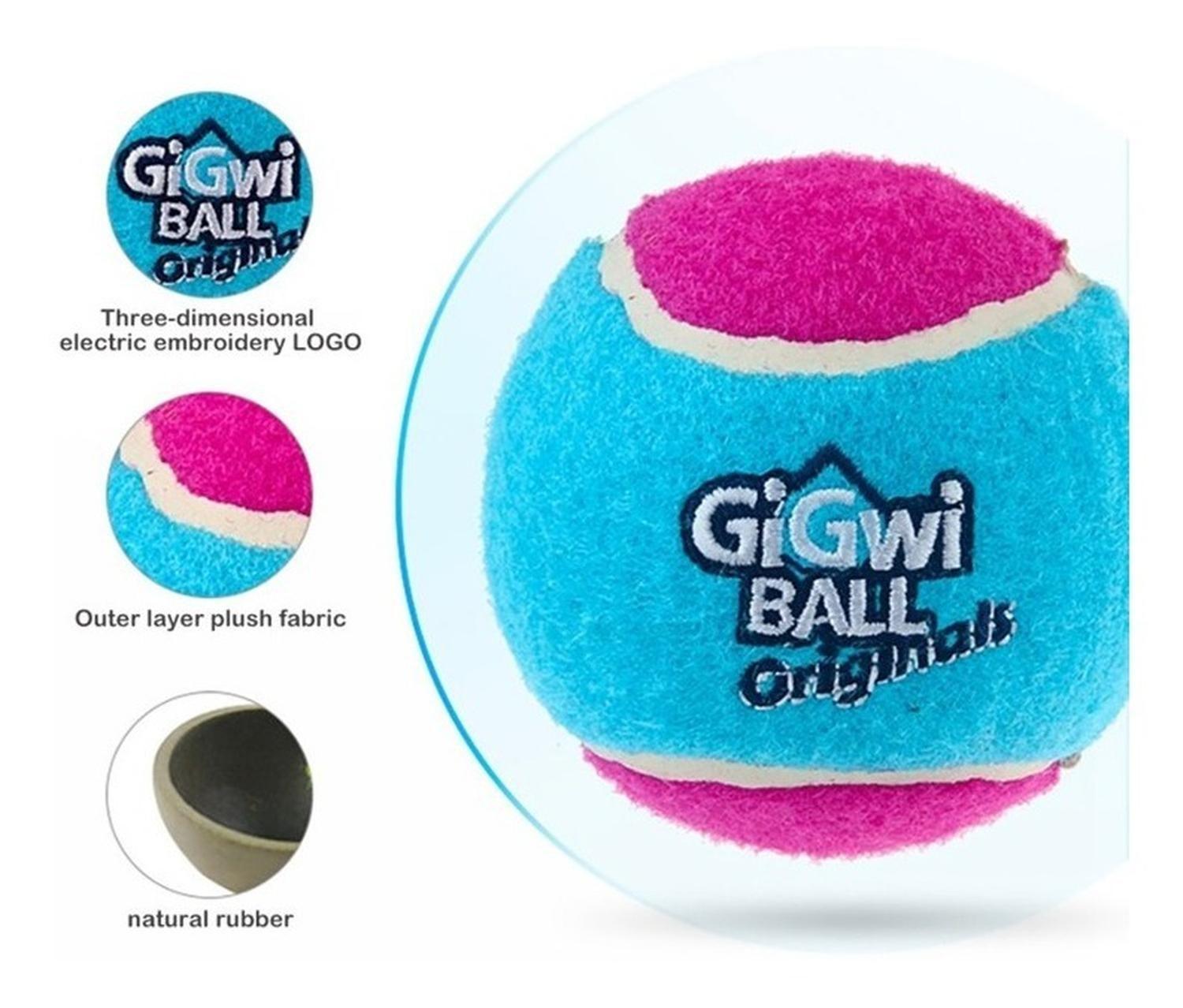 Pelota Juguete Para Perros Squeak Tennis 3 Unidades Gigwi - MIXTO-4