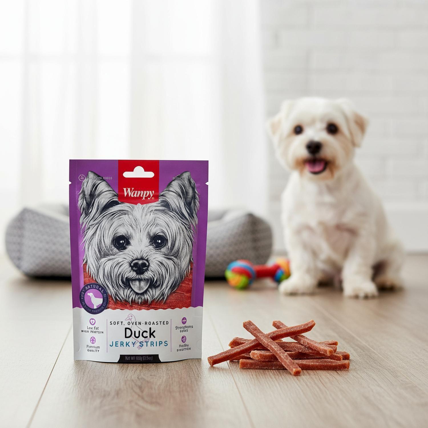 X2 Snack Para Perros Wanpy Tiritas De Pato Duck 100g C/u-4