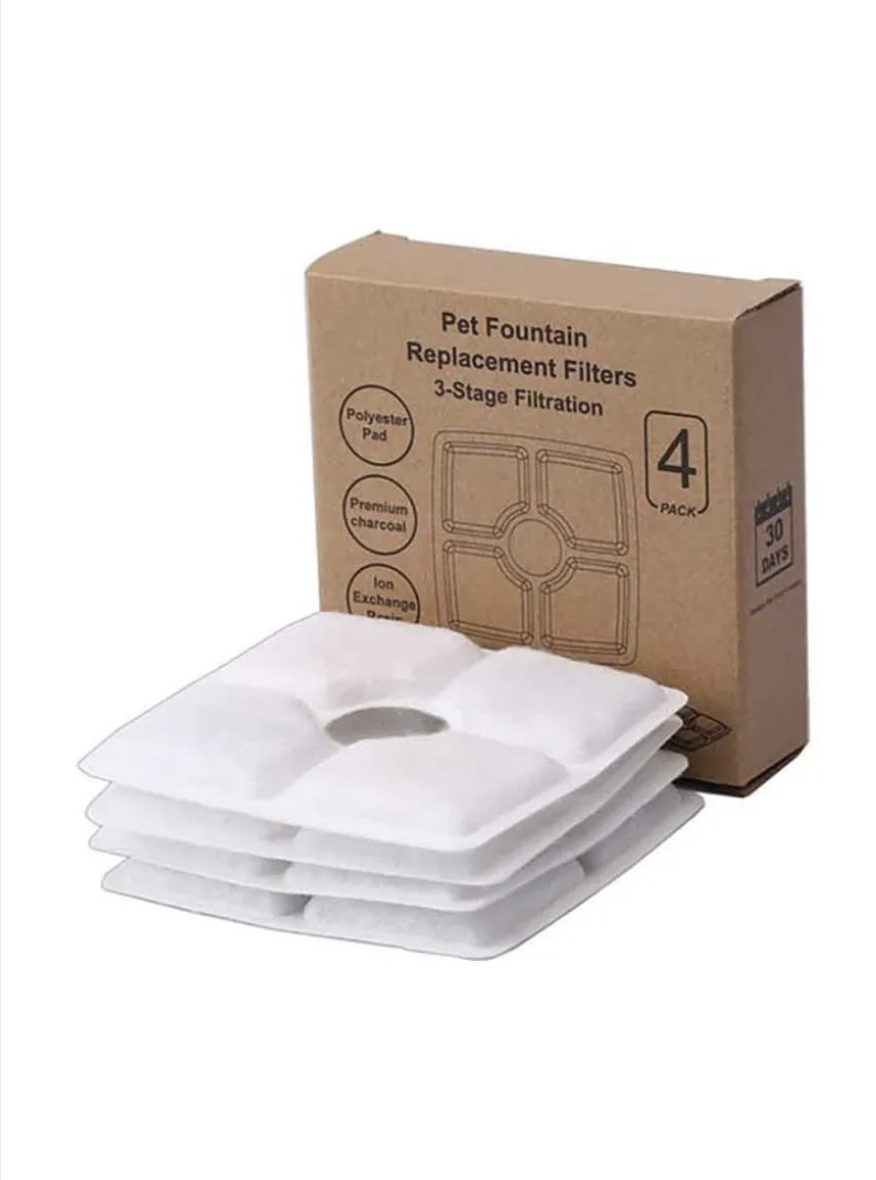 4 Filtros Cuadrados Fuente De Agua Eléctrica Gatos Perros-0