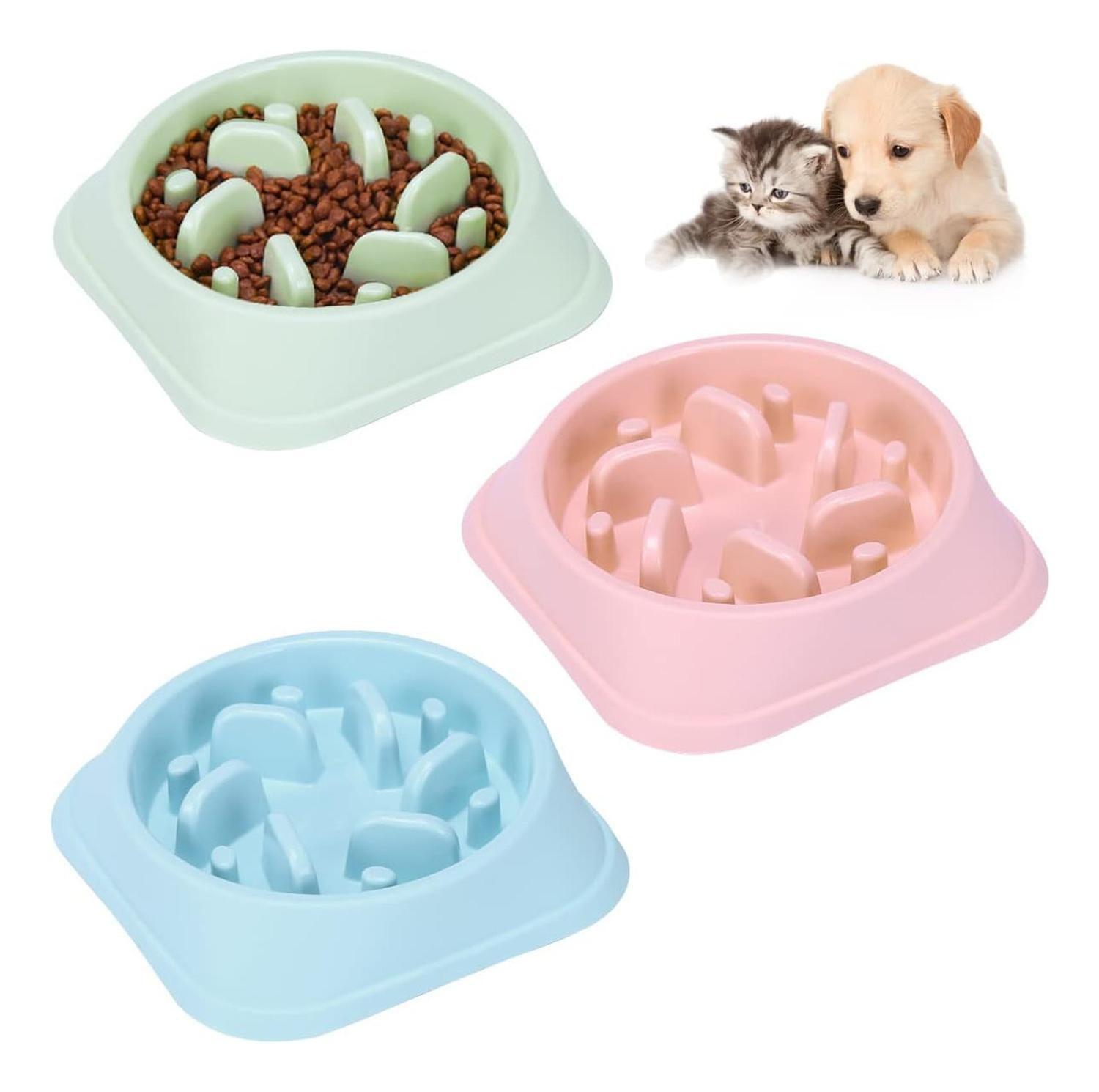 Plato Alimentación Lenta, Anti Estrés Para Perro Y Gato - VERDE-2