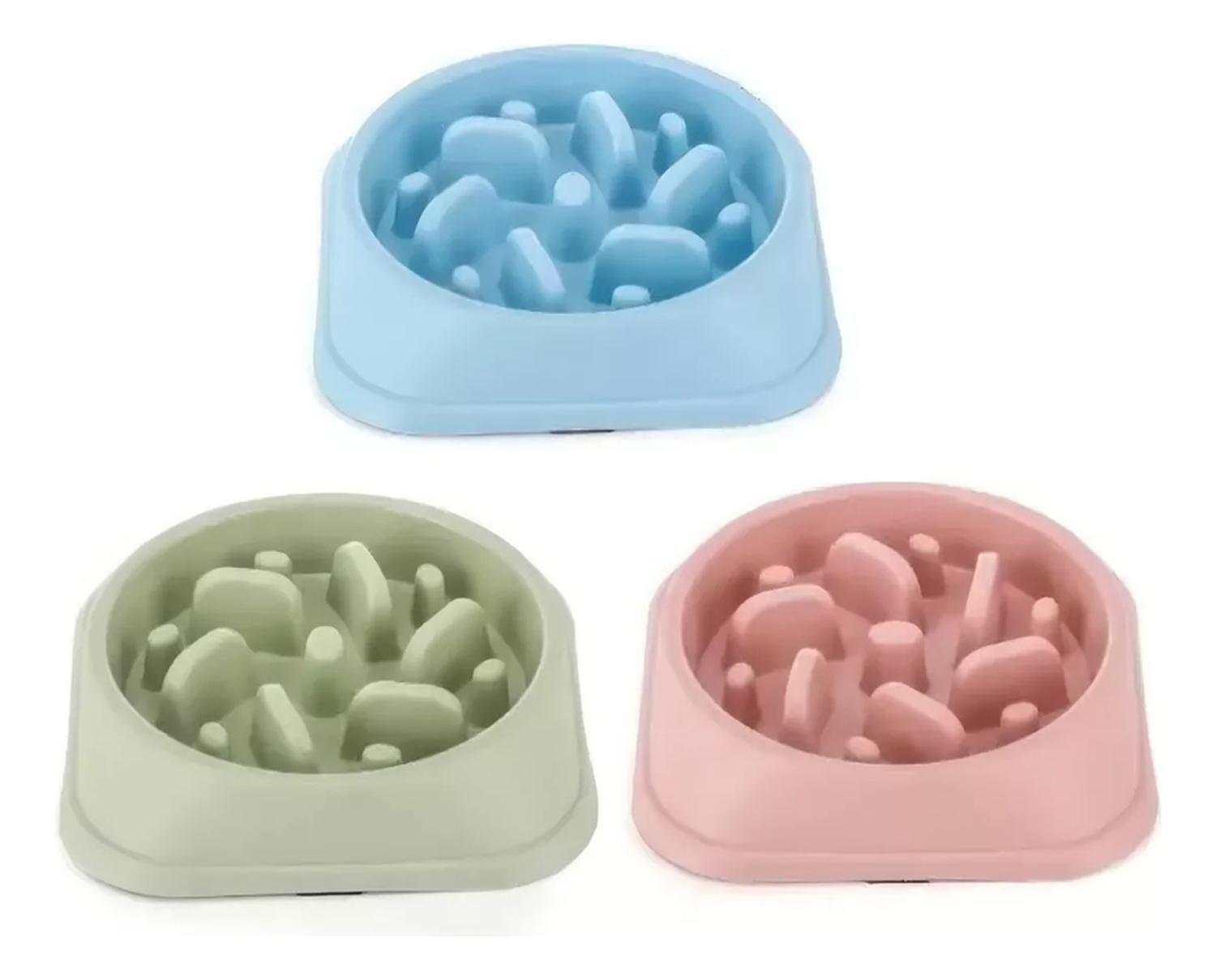 Plato Alimentación Lenta, Anti Estrés Para Perro Y Gato - VERDE-4