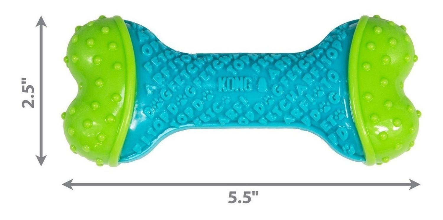 Kong Corestrength Bone S/ M Hueso Juguete Dental Con Textura - VERDE/AZUL-2