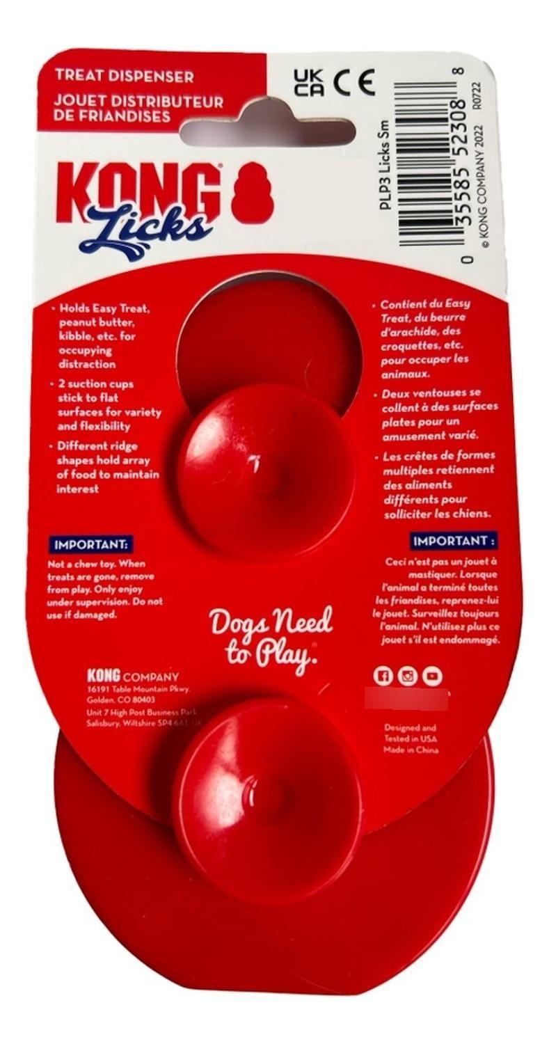 Kong Licks Almohadilla Para Lamer Con Ventosas Talla S / M - ROJO-5