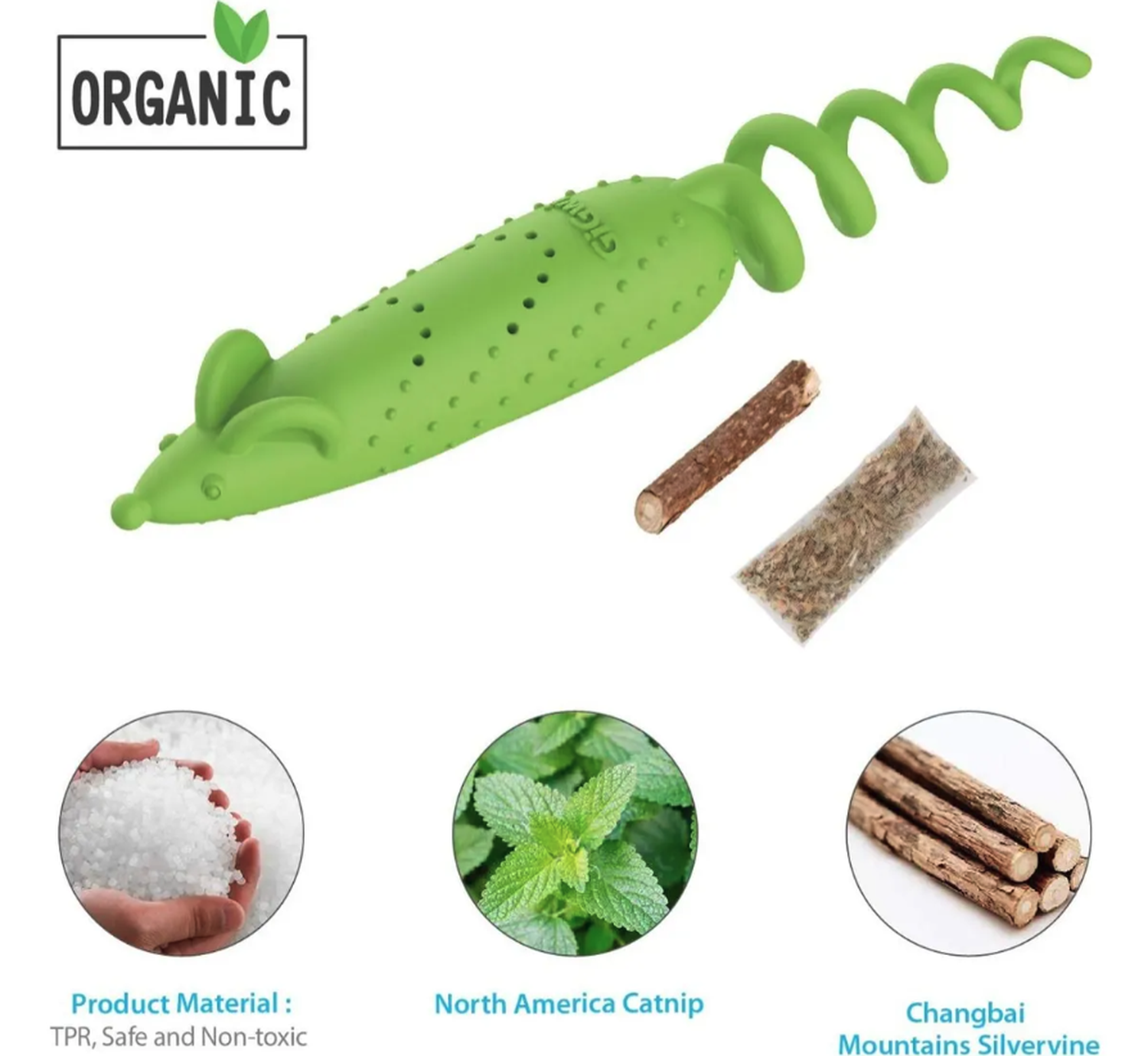 Ratón Cuidado Dental Gigwi Roll Tailed Mouse Con Catnip Para Gatos-4