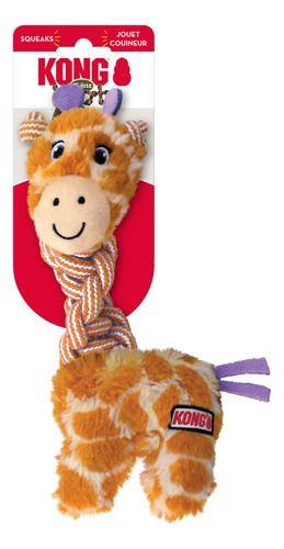 Juguete Para Perro Peluche Kong Twists Knots Squeak Talla Sm Naranja Jirafa-3