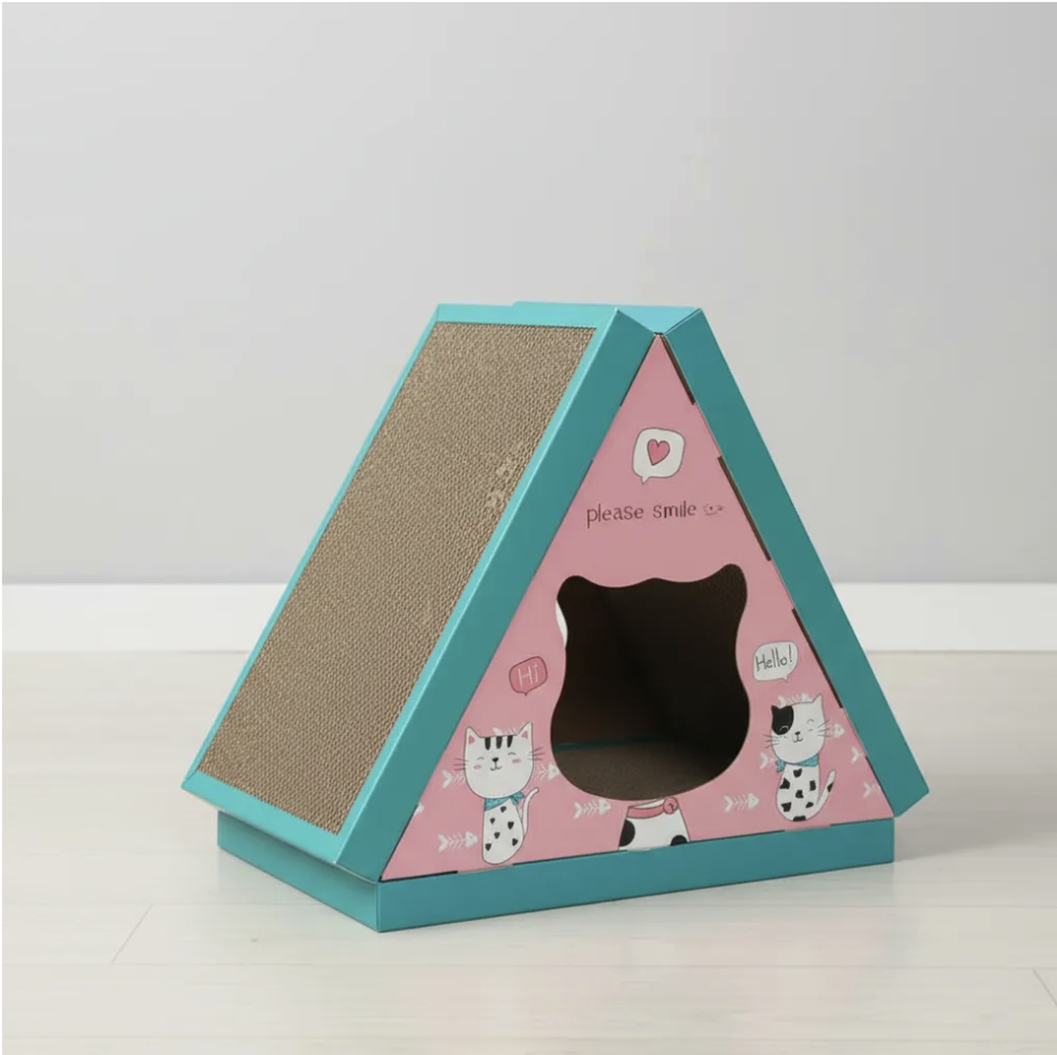 Rascador Para Mascota Gato Casa Triangular Animal Kingdom-2