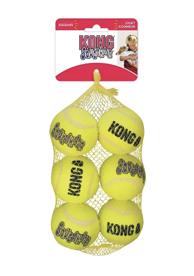 Pelota Para Perro Kong Ball Squeak Air Talla M 6 Unidades - AMARILLO-0