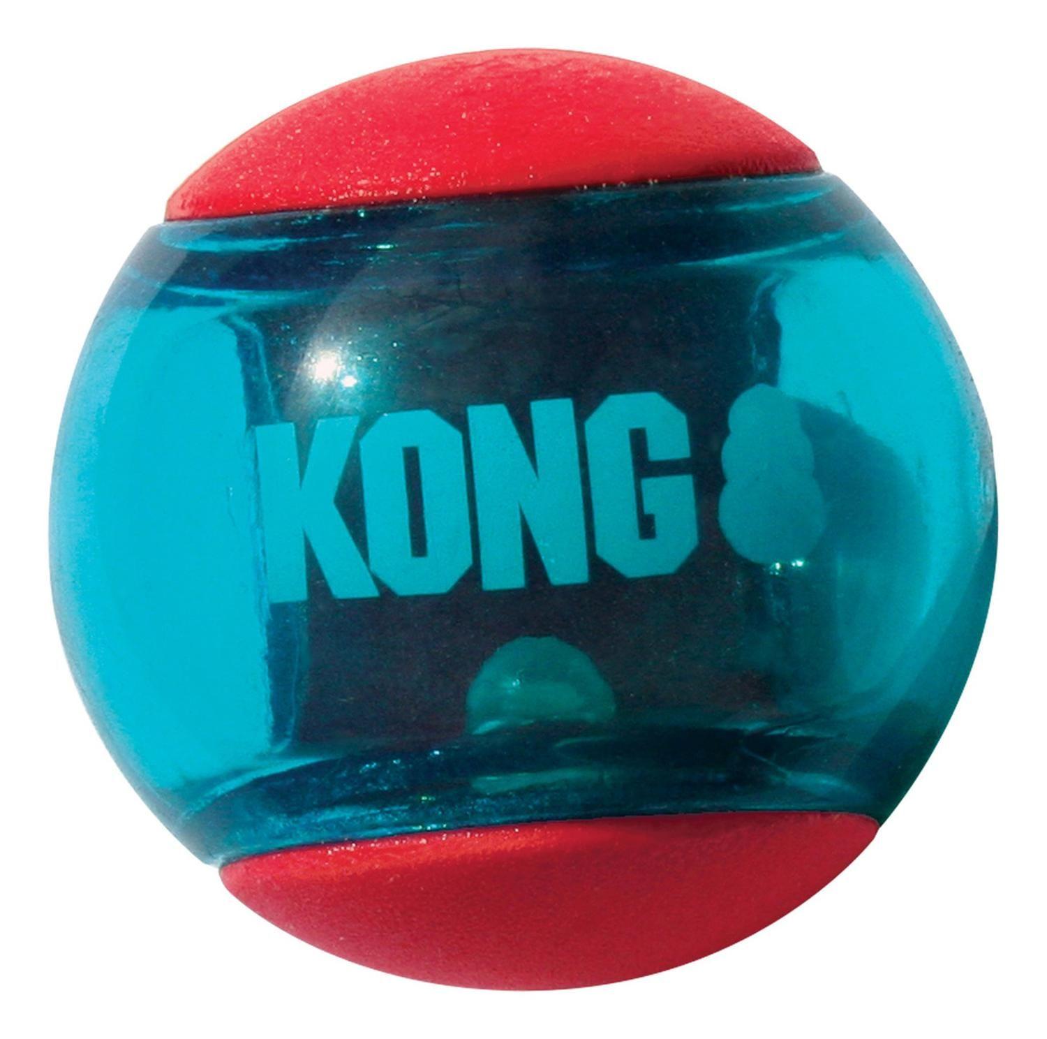 Kong Squeezz Action Ball Pelota Para Perro Con Sonido L X2u. - ROJO/AZUL-2