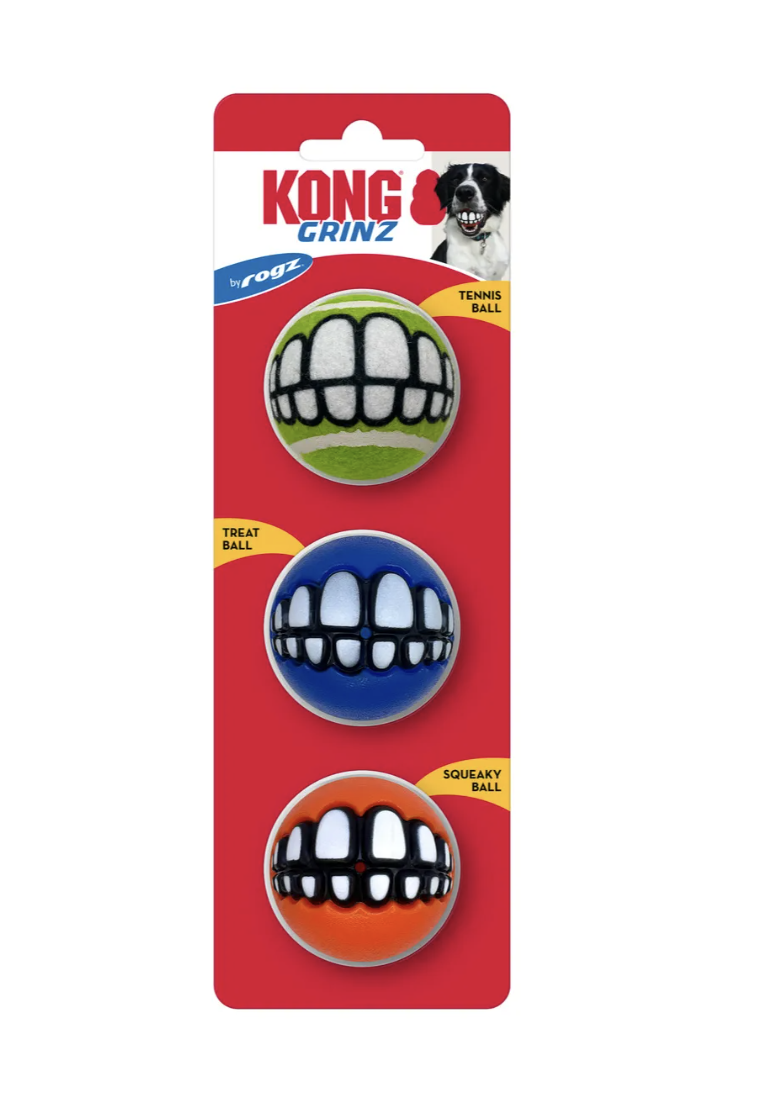 Pelotas Para Perros Kong Grinz By Rogz Ball X3 Talla S 5cm - SURTIDO-0