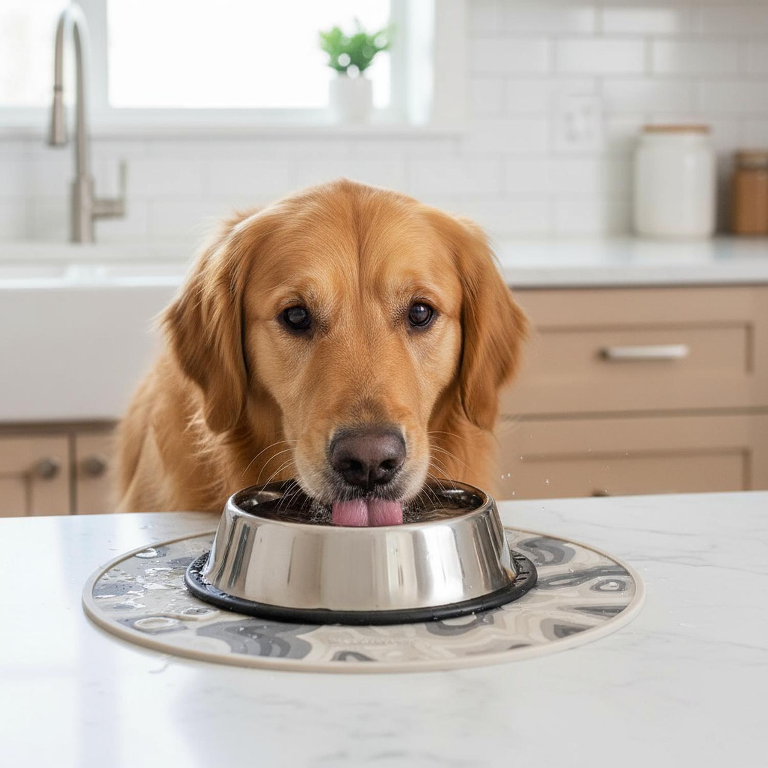 Plato Para Perro Gato Talla M Antideslizante Capacidad 450ml Plateado-3