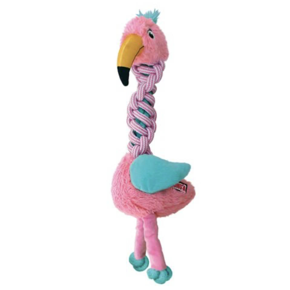 Juguete Para Perro Peluche Kong Twists Knots Squeak Talla Sm Rosa Flamingo-0