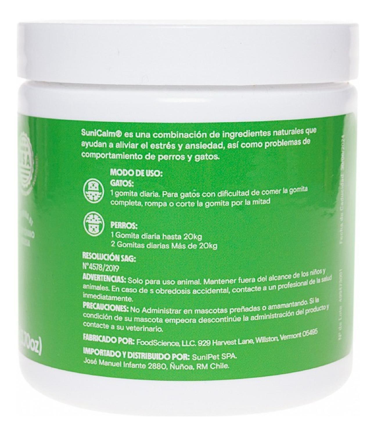 Sunicalm Suplemento Natural Para Mascotas Perros Gatos 105g-5