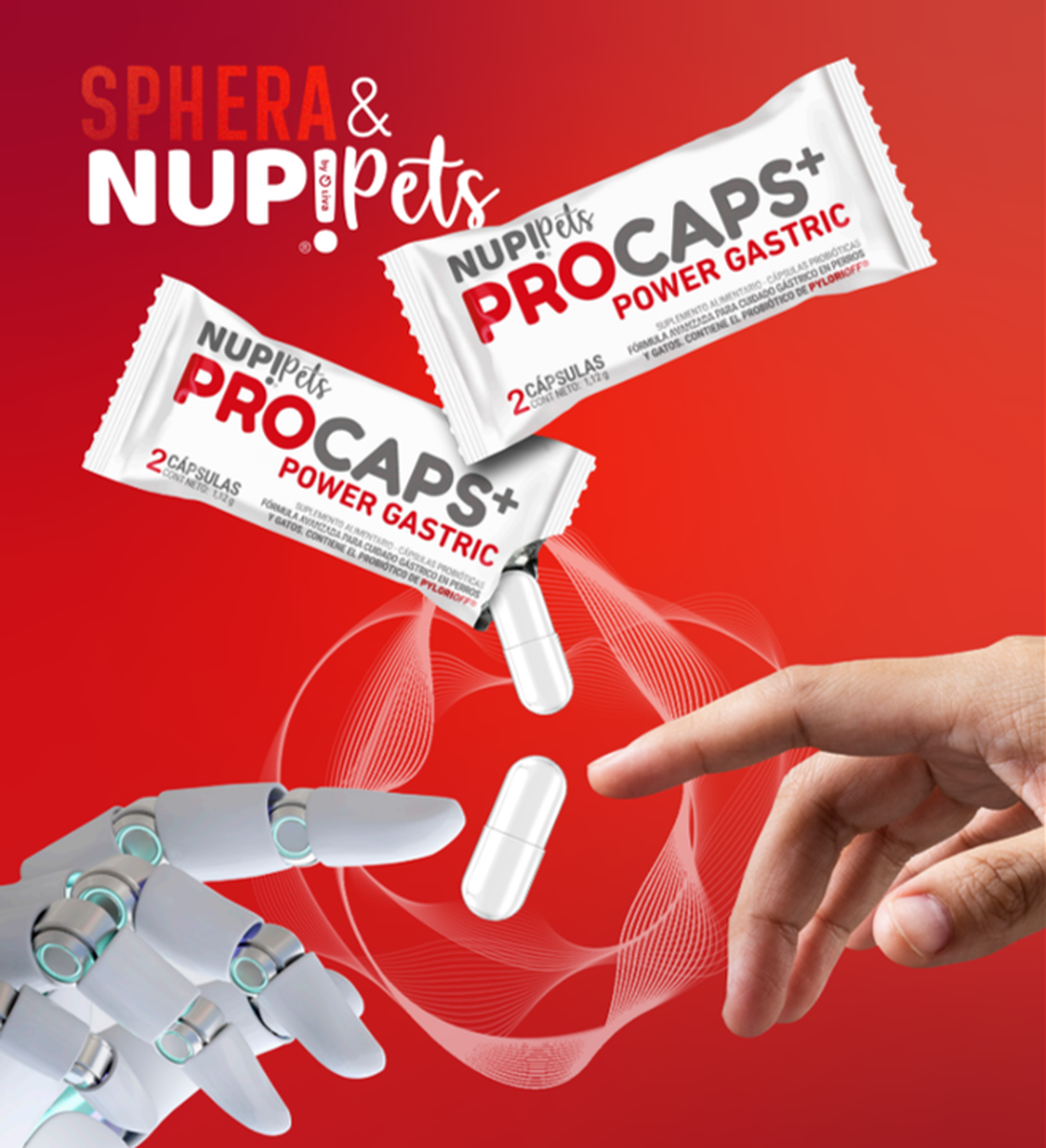 X3 Sachet Nup Pets Pro Caps Power Gastric Perro Gato-4