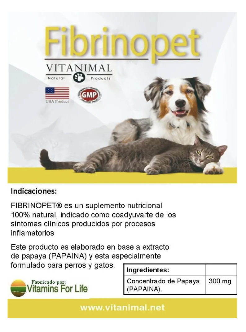 Fibrinopet Vitanimal Suplemento Perros Gatos 30 Comprimidos-2