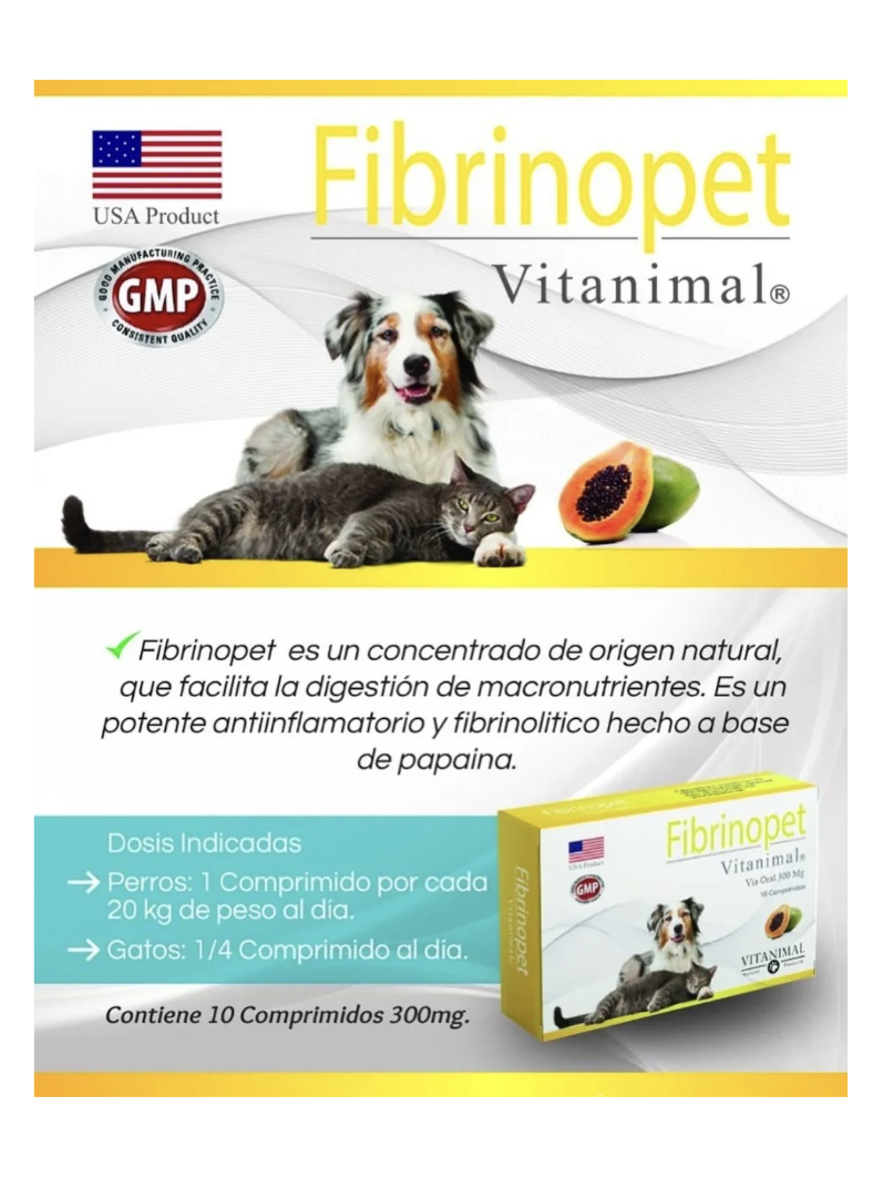 Fibrinopet Vitanimal Suplemento Perros Gatos 30 Comprimidos-3