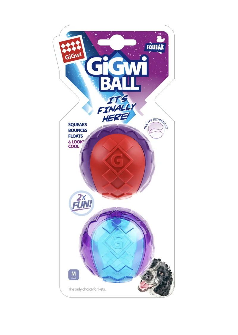 Pelota Juguete Para Perros Squeak 2 Unidades Talla M Gigwi - MIXTO-0