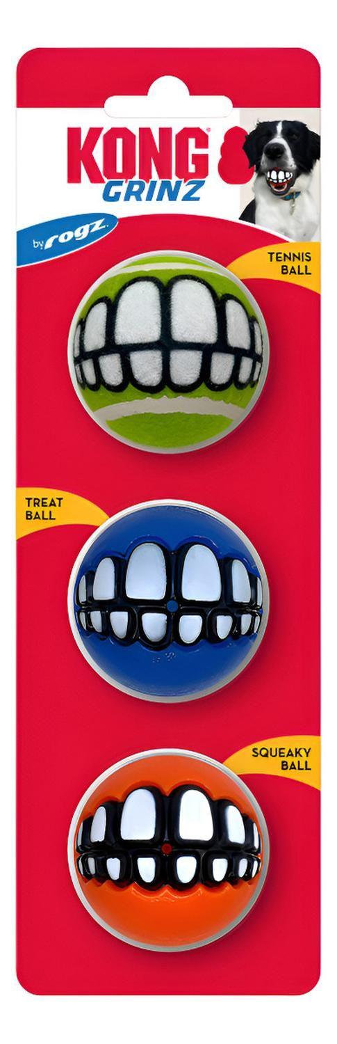 Pelotas Para Perros Kong Grinz By Rogz Ball X3 Talla S 5cm Surtido-0